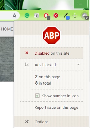 disable adblock